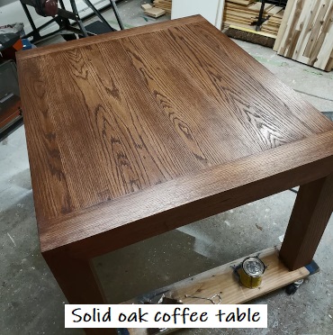 Solid oak coffee table